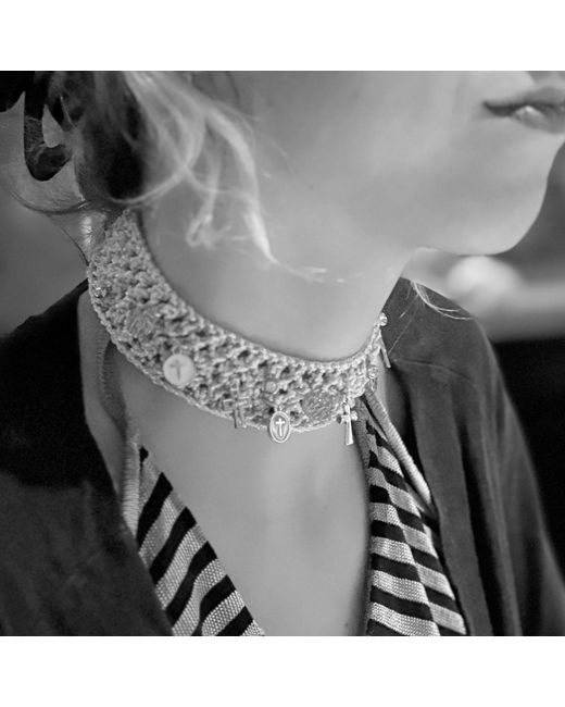 Hilo De Mar Metallic Choker Necklace Sunshine With Charms
