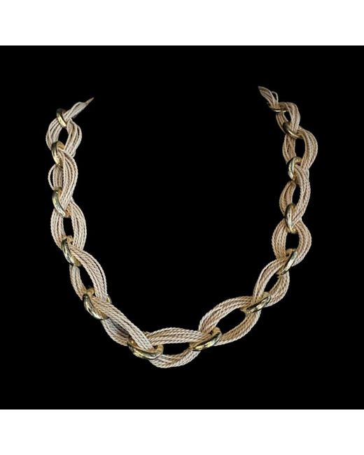 Nart Nature Making Art Metallic Neutrals The Knot Buriti Natural Fiber Necklace