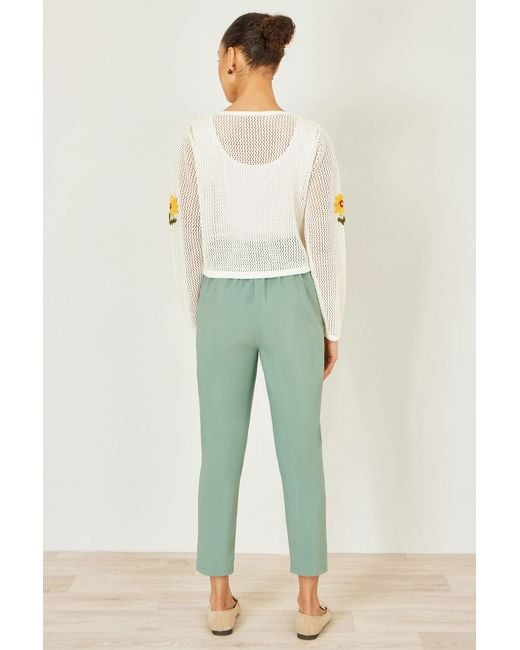 Yumi' White Neutrals Ivory Crochet Embroidered Flower Bolero