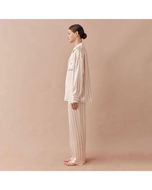 Silkinc Pink Classic Wide Stripe Long Pajama Set