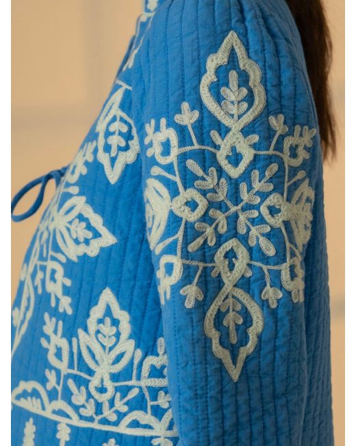 Rose & Nancy Blue Lori Embroidered Quilted Jacket