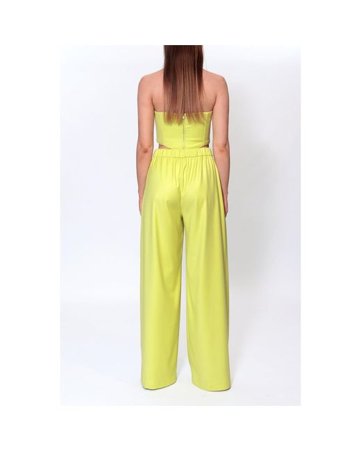 AGGI by HALEWSKI Yellow Ophelie Wild Lime Wide Suit Trousers