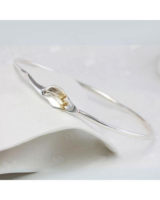 Isla Silver Multicolor Elegant Sterling Lily Bangle