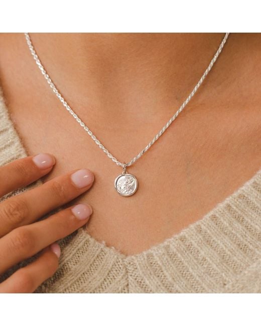Lily Charmed Metallic Sterling Manifest Trust Charm Necklace With Twisted Rope Chain