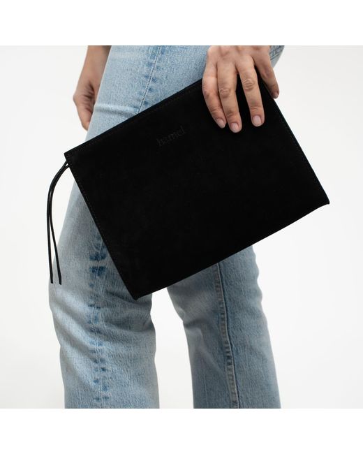 Hamel Atelier Black Mitte Suede Clutch Bag