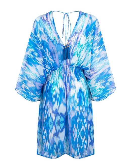 Sophia Alexia Blue Sea Dream Mini Capri Kimono Dress