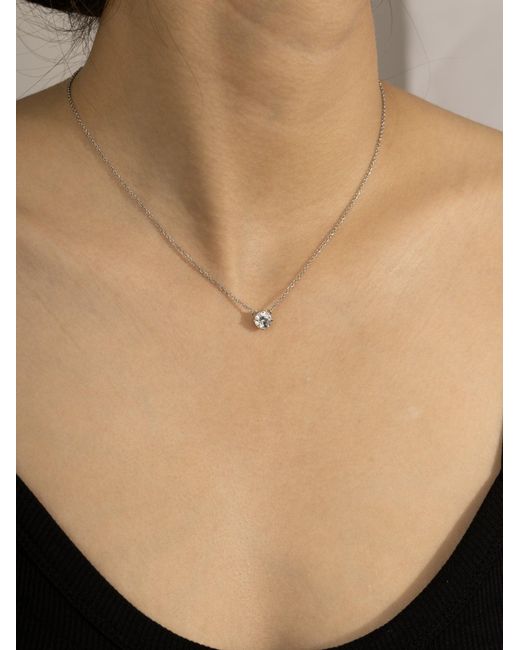 Diamonbliss Metallic Embellished With Swarovski Plated Round Cut Solitaire Pendant Necklace, One Carat