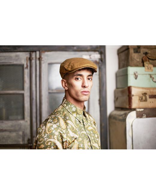 Dasmarca Hats Brown Josh Camel Italian Waterproof Newsboy Bakerboy Cap for men