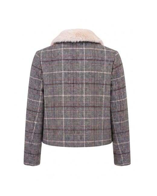 Nooki Design Gray Gisele Wool Check Coat