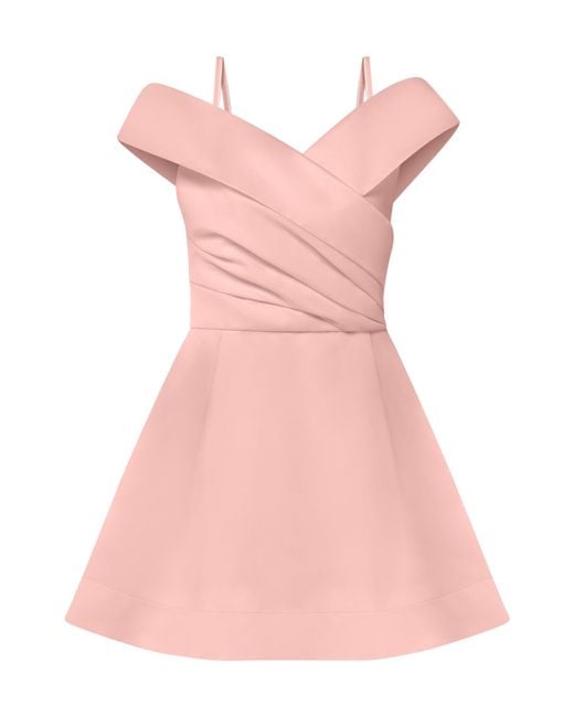 Tia Dorraine Pink Easy To Love Flared Satin Mini Dress