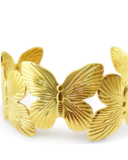 Hzmer Jewelry Yellow Divine Butterfly Cuff Bracelet