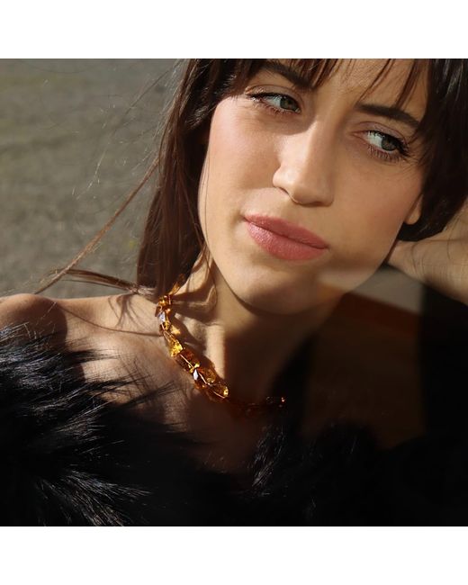 Mineralgems•Studio Metallic Madeira Citrine Quartz Necklace