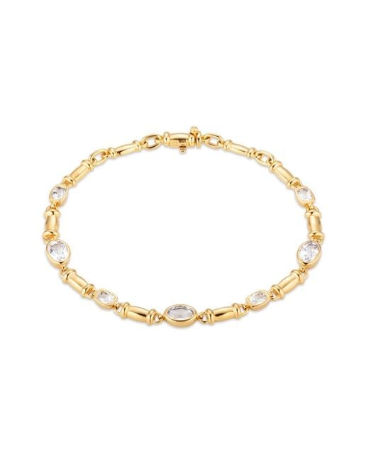 Lulu B London Metallic Topaz Gemstone Chain Bracelet