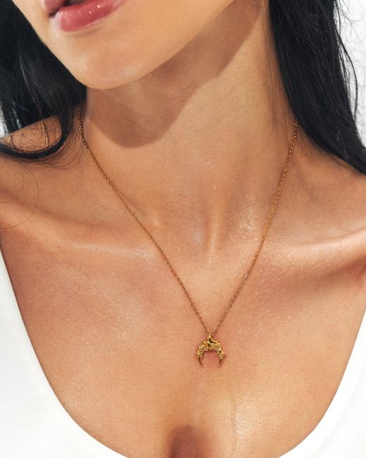 Elk & Bloom Metallic Roped Moment Twisted Horn 14K Pendant Necklace