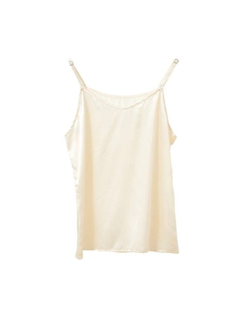 Soft Strokes Silk Natural Neutrals Pure Mulberry Silk Camisole With Adjustable Straps