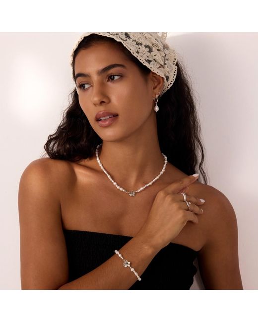 Vanhi White 14K Solid Shell Flat Back Stud