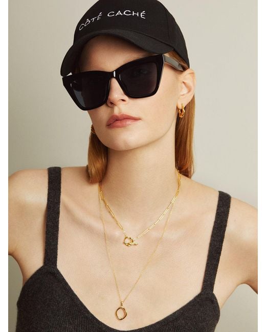 Cote Cache Metallic Organic Pendant Necklace