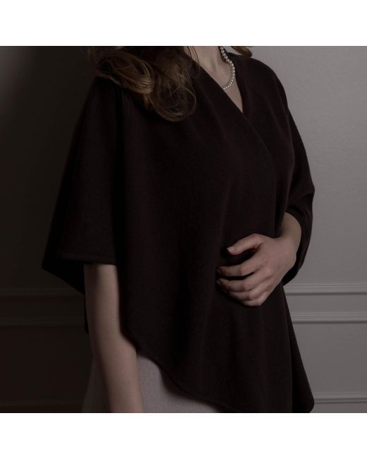 Fiora Muse Gray Cashmere Open Front Poncho