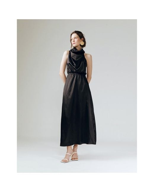 Ats the Label Black Amelia Ruffle Neck Dress
