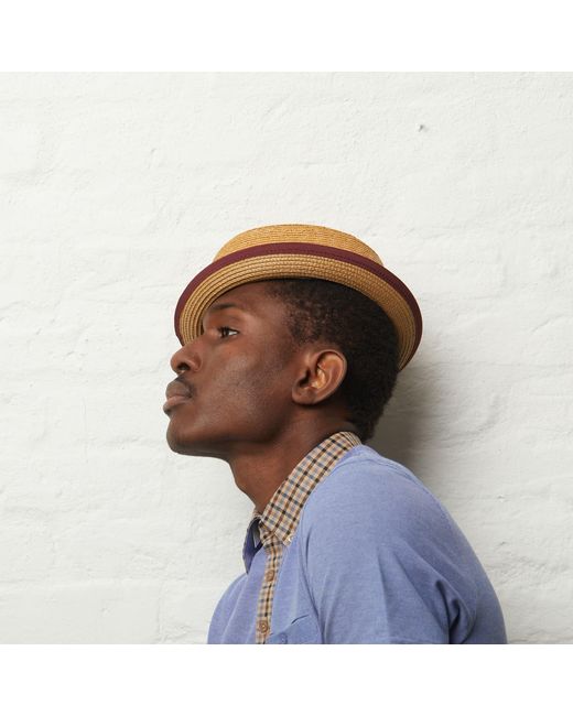 Dasmarca Hats Brown Dasmarca Oscar Summer Telescope Crown Lightweight Wheat Grass Breathable Mod Porkpie Hat for men