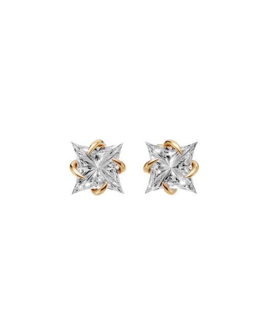 Aya Fine Jewelry Metallic Amaris 2 Carat Twinkle Shape Igi Certified Lab Grown Diamond Statement Stud Earrings