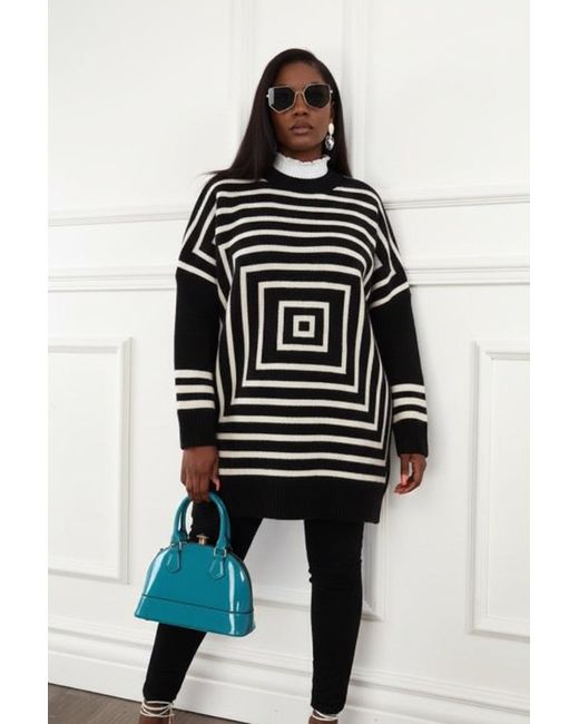 Saint Grace Black Beatnik Cotton Oversize Sweater — Luxury Knit