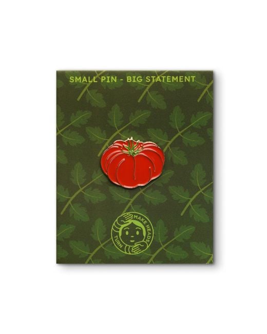 Make Heads Turn Red Enamel Pin Tomato