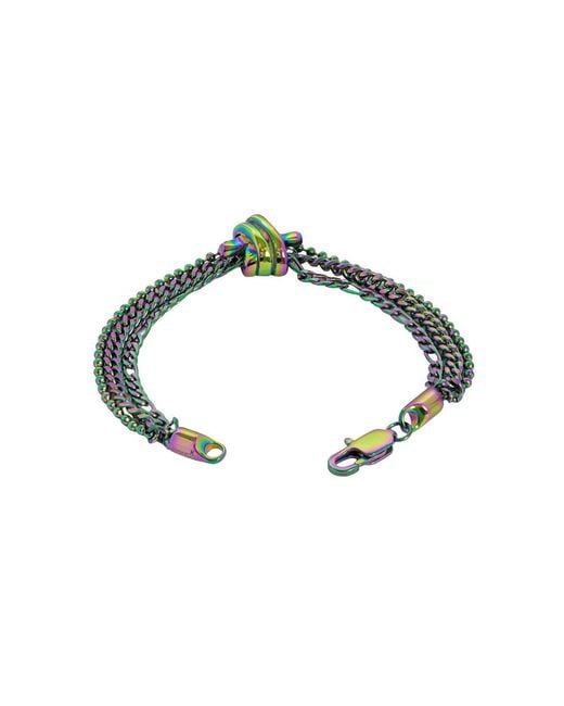 Tateossian Blue Thompson Iridescent Twisted Knot Bracelet for men