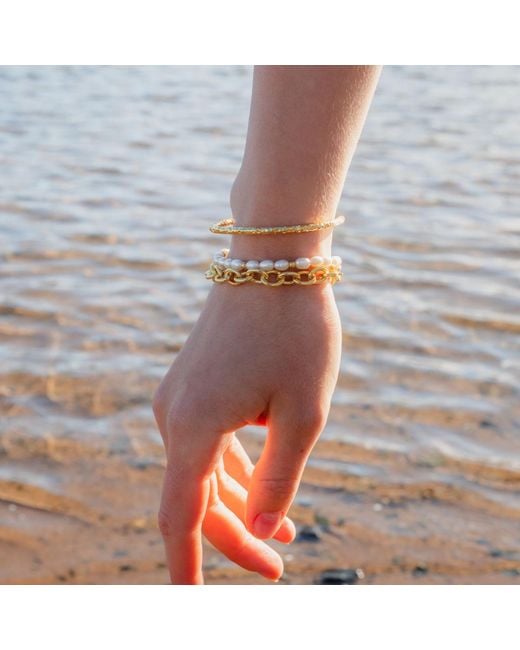Nazzar Metallic Oval Link Chain Bracelet