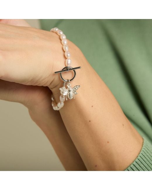 Pearls of the Orient Online Metallic Vita Cultured Freshwater Pearls Bracelet With Bumble Bee