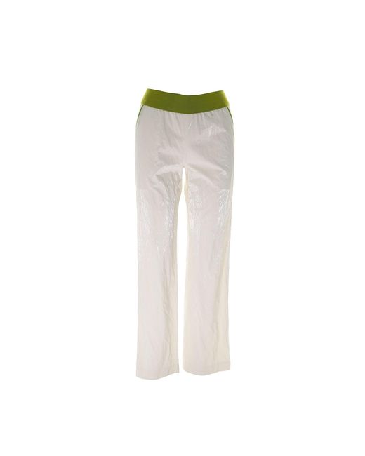 Silvia Serban White Whet Look Trousers