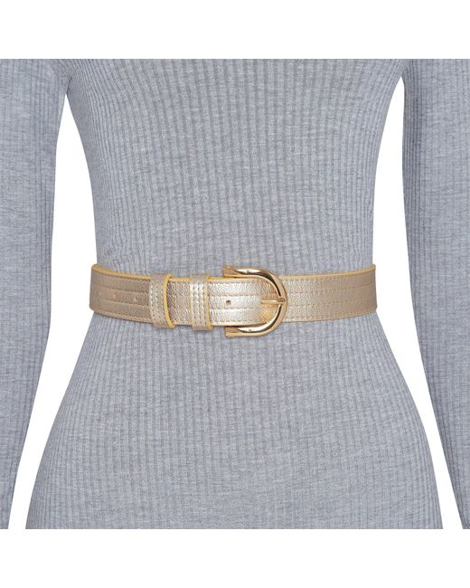 BeltBe Natural Arch Metal Buckle Leather Belt