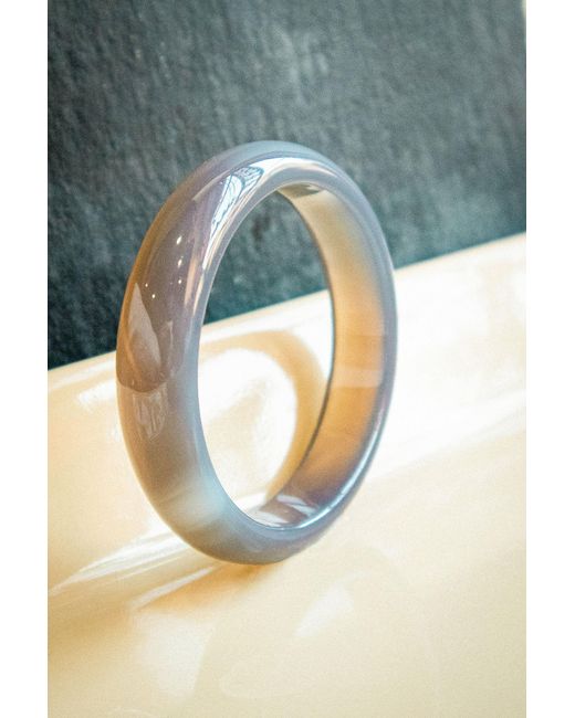 seree Metallic Moon Purple Jade Stone Bangle
