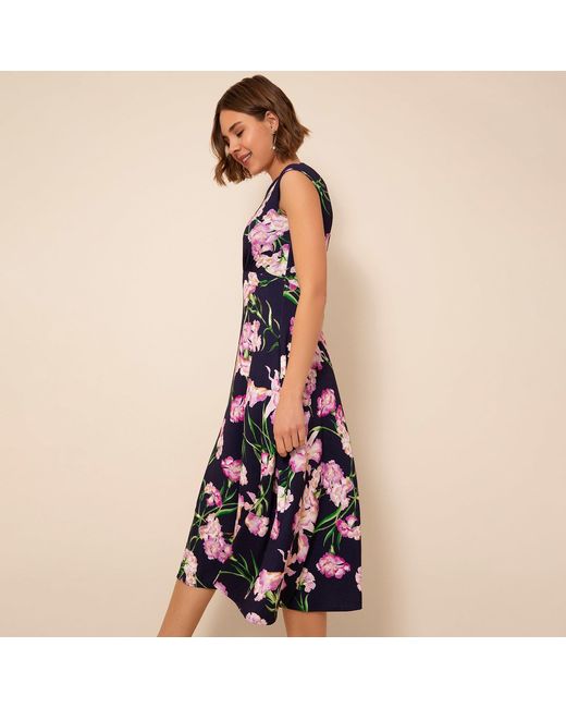 Alie Street London Blue Luna Midi Dress Midnight Blossom