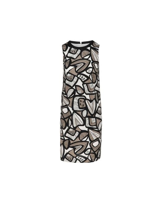 Conquista Black Print Sleeveless Dress