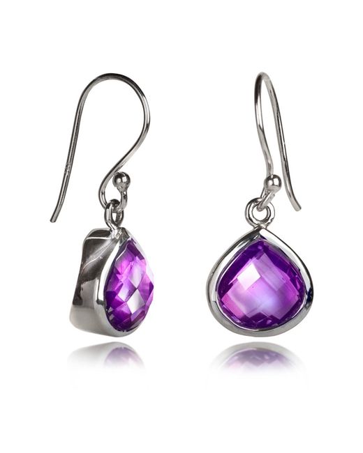 The Jewellery Store London Purple Pear-Shaped Amethyst Earrings