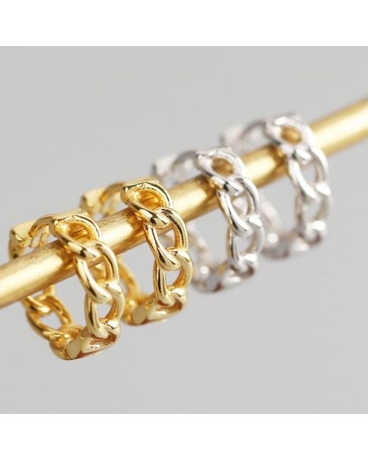 Elk & Bloom Metallic Chain Hoops