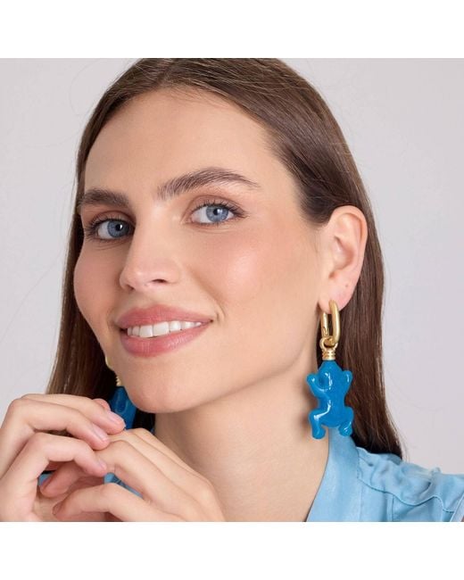 Michael Nash Jewelry Blue Frog Resin Drop Earrings