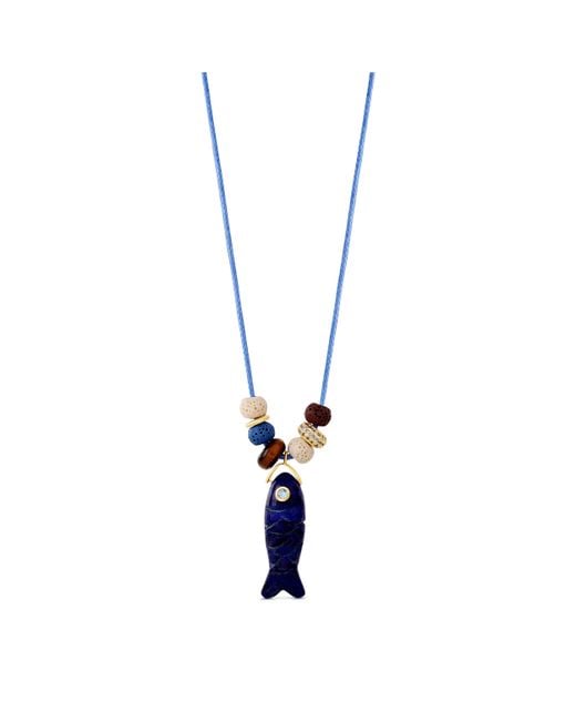 Hannah B. Jewelry Metallic Long Fish Charm Necklace