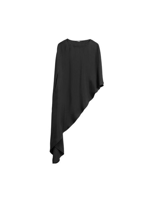 Nocturne Black Draped Cape Blouse