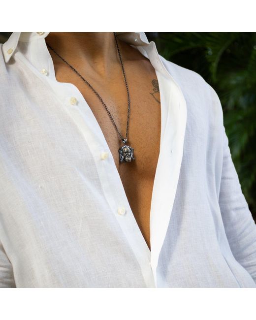 Ebru Jewelry Metallic Storm Breaker Viking Sterling Necklace for men