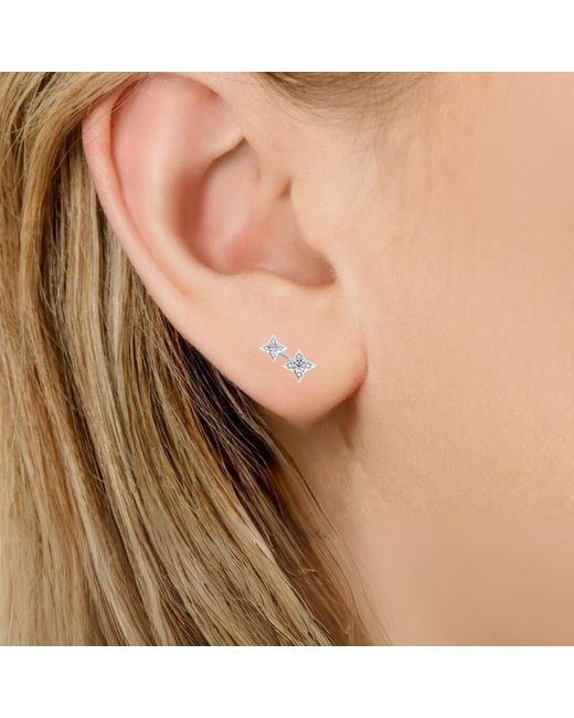 BLOOMTINE | Earth Angel HQ Metallic Illuminess Mini Sterling Shooting Star Studs