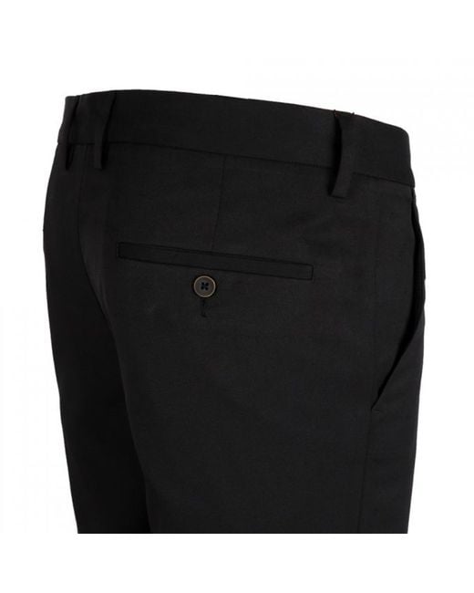 DAVID WEJ Black Aldo Plain Smart Trousers With Belt Loops – for men