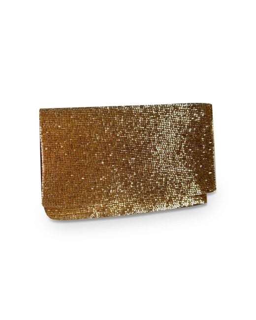 Pick Happy Metallic Steel Cut Beaded Petite Clutch
