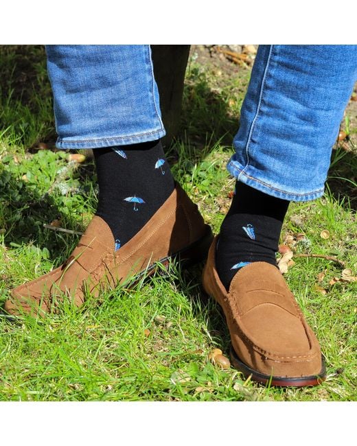 Peper Harow - Made in England Black Umbrella Socks – for men