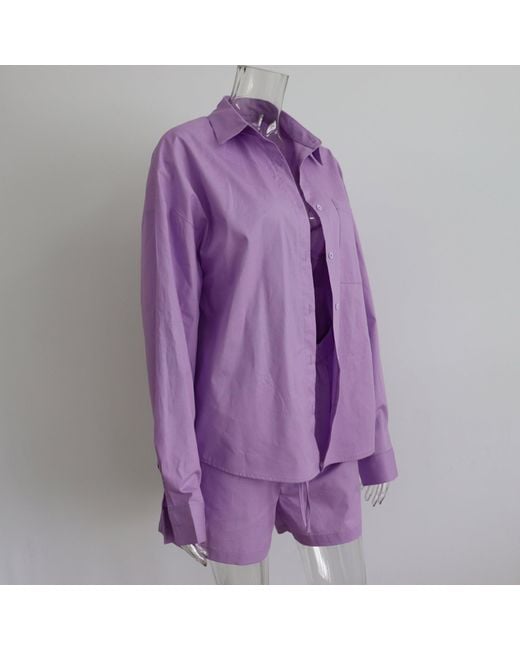 Lula-Ru Purple Lucy Cotton Shorts