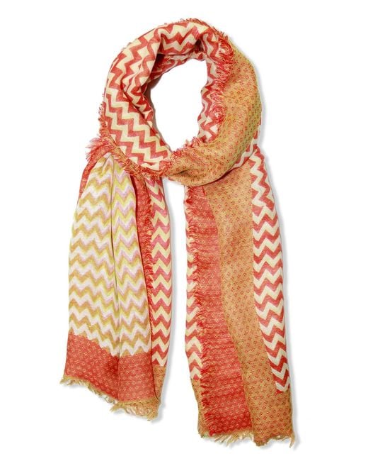 Saachi Orange Mabel Chevron Scarf