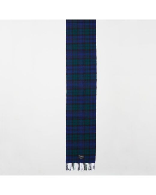 Hegarty Blue Tartan Lambswool Scarf