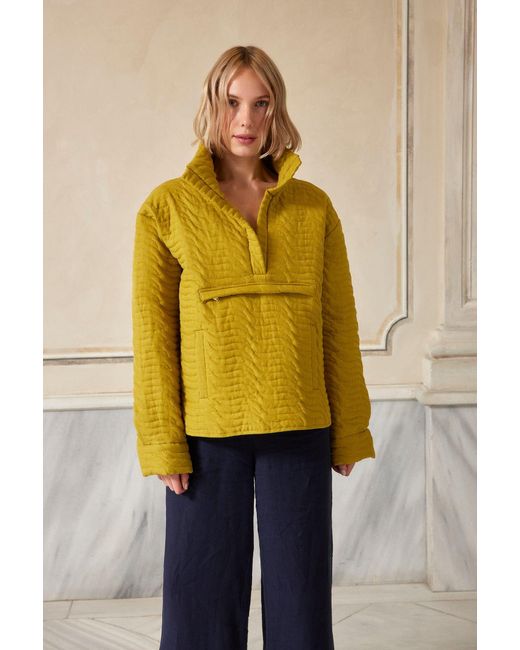 DOR Raw Luxury Yellow Future-Proof Quilted Sweatshirt