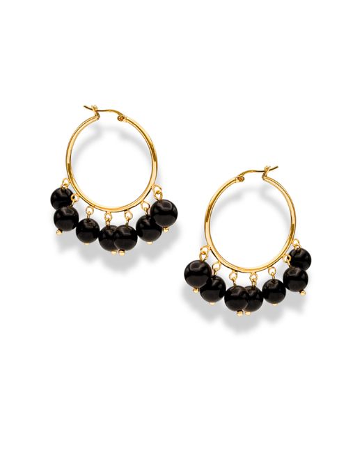 Jaredjamin Metallic Daniela Hoop Onyx Earrings